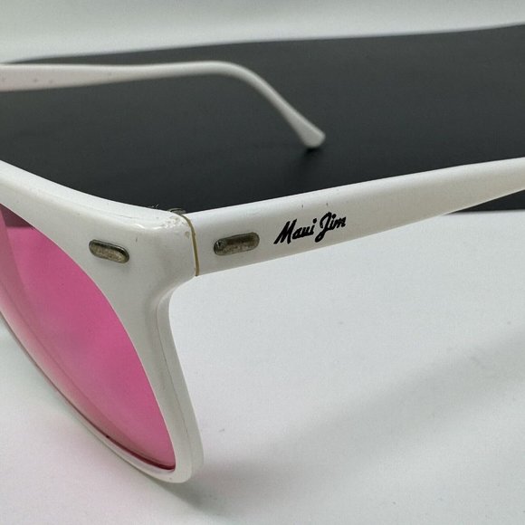 Vintage Maui Jim 001 Nylon Sunglasses White Pink Lenses France Rare main image 14